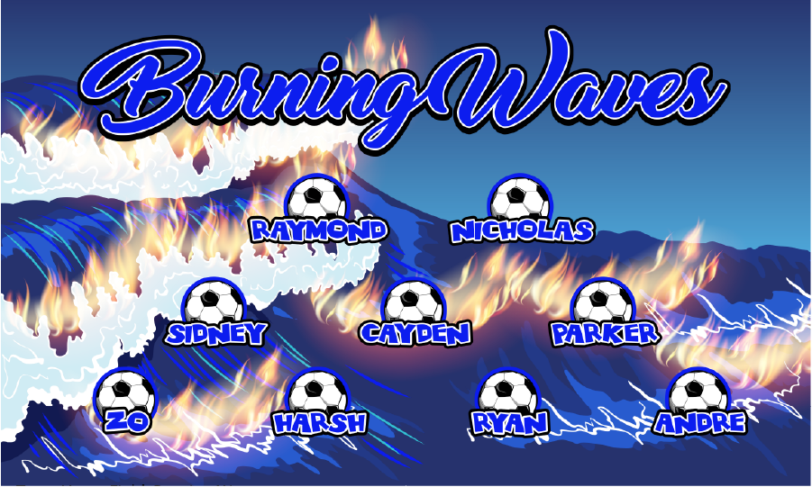 3'x5' Vinyl Banner - Burning Waves