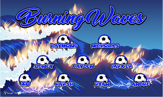 3'x5' Vinyl Banner - Burning Waves