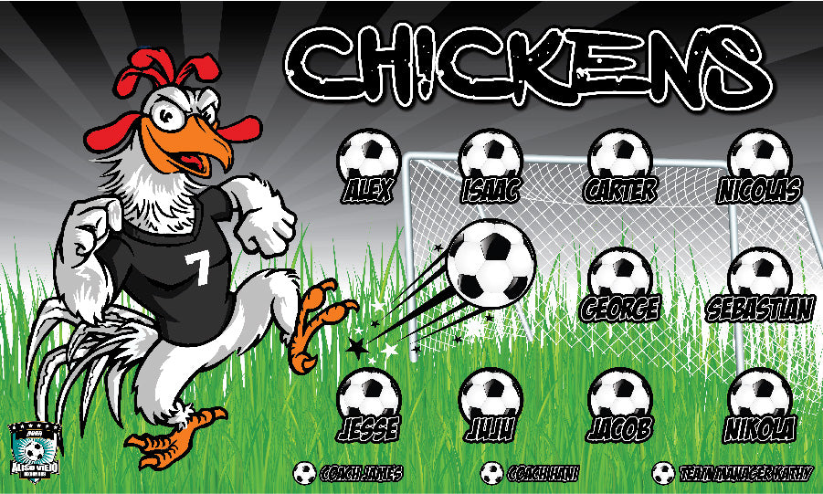 3'x5' Vinyl Banner - Chickens