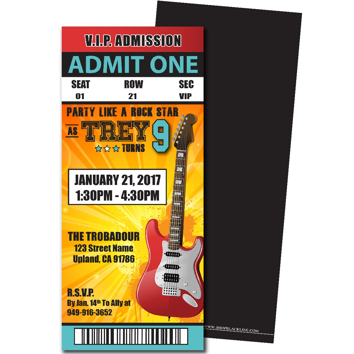 Concert Pass Birthday Invitations
