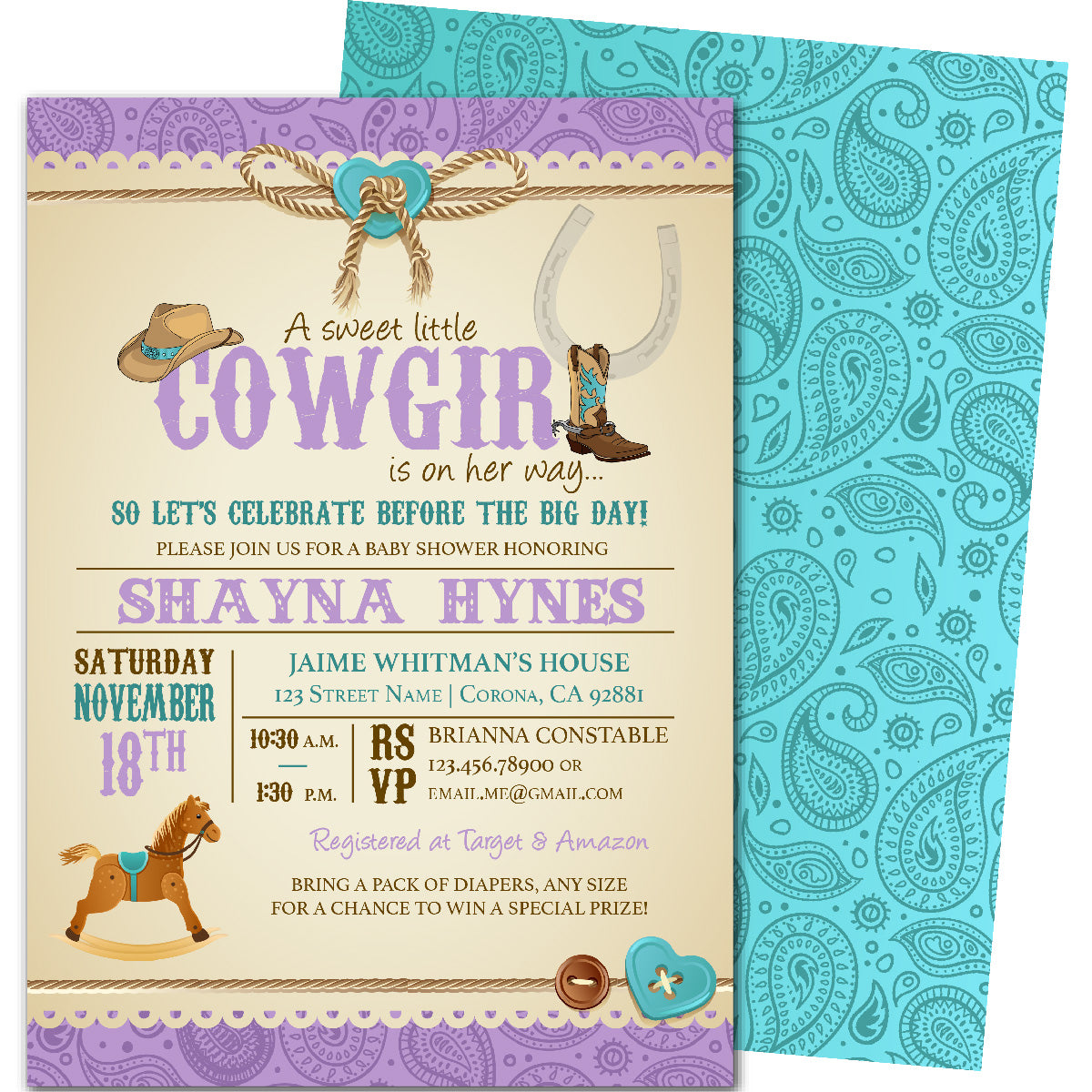 Cowgirl Baby Shower Invitations