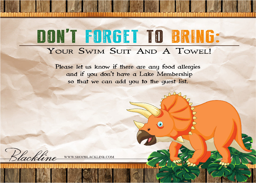Dinosaur Birthday Invitations