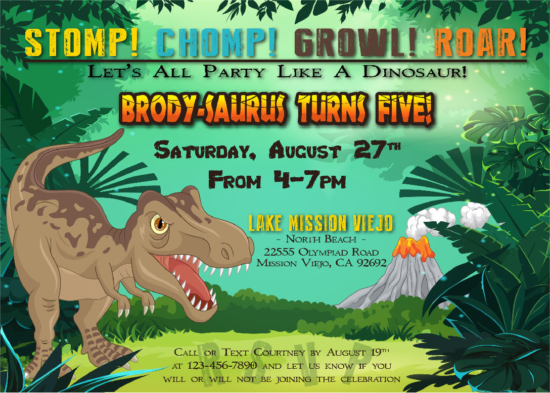 Dinosaur Birthday Invitations