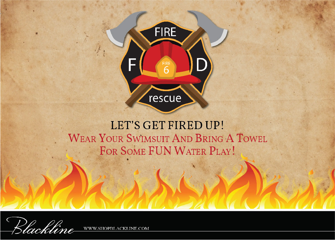 Fire Truck Birthday Invitations