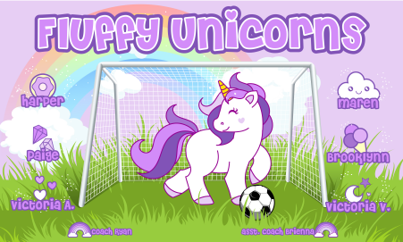 3'x5' Vinyl Banner - Fluffy Unicorns