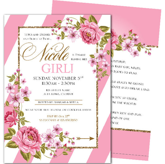 Garden Sparkle Baby Shower Invitation