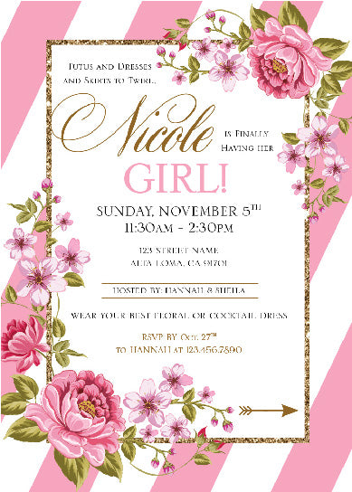Garden Sparkle Baby Shower Invitation