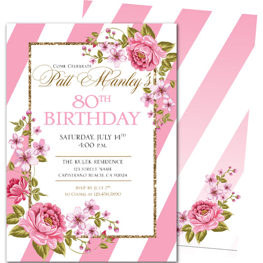 Garden Sparkle Birthday Invitations