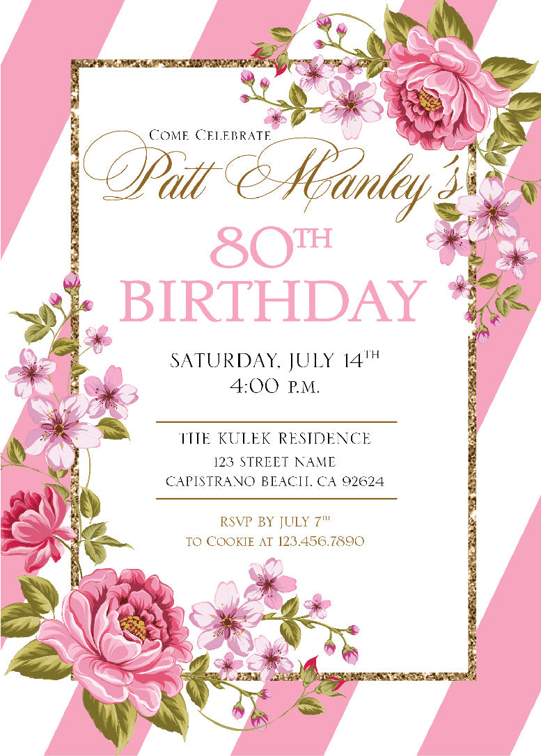 Garden Sparkle Birthday Invitations