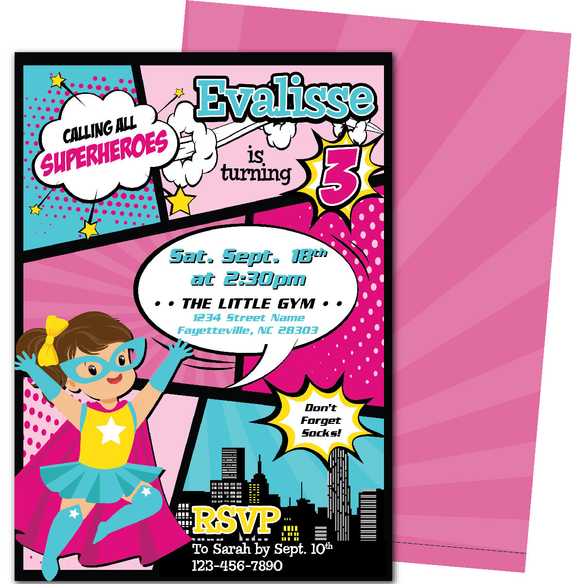 Girl Power Birthday Invitations