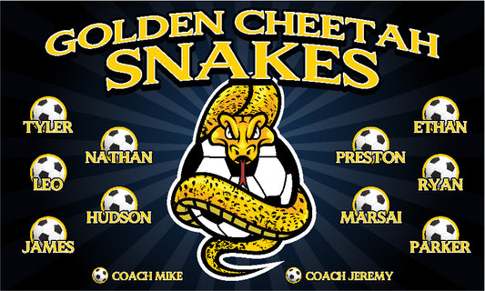3'x5' Vinyl Banner - Golden Cheetah Snake