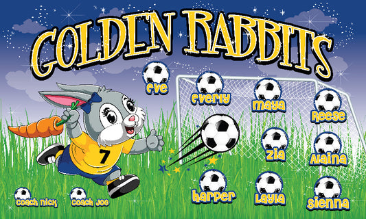 3'x5' Vinyl Banner - Golden Rabbits