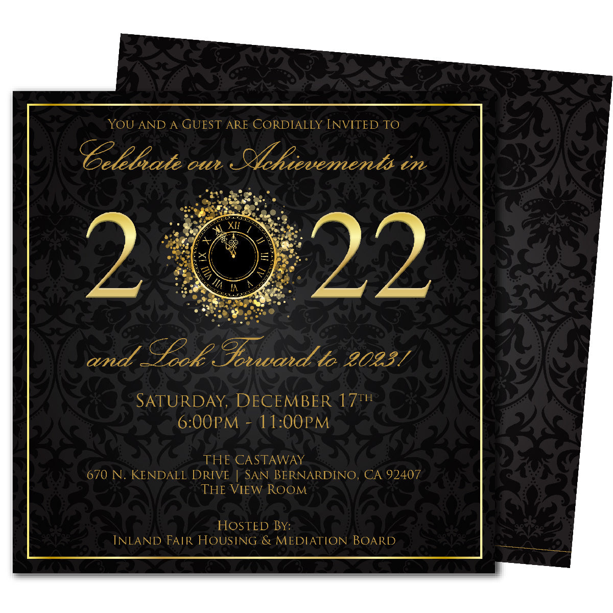 Golden Time NYE Invitations