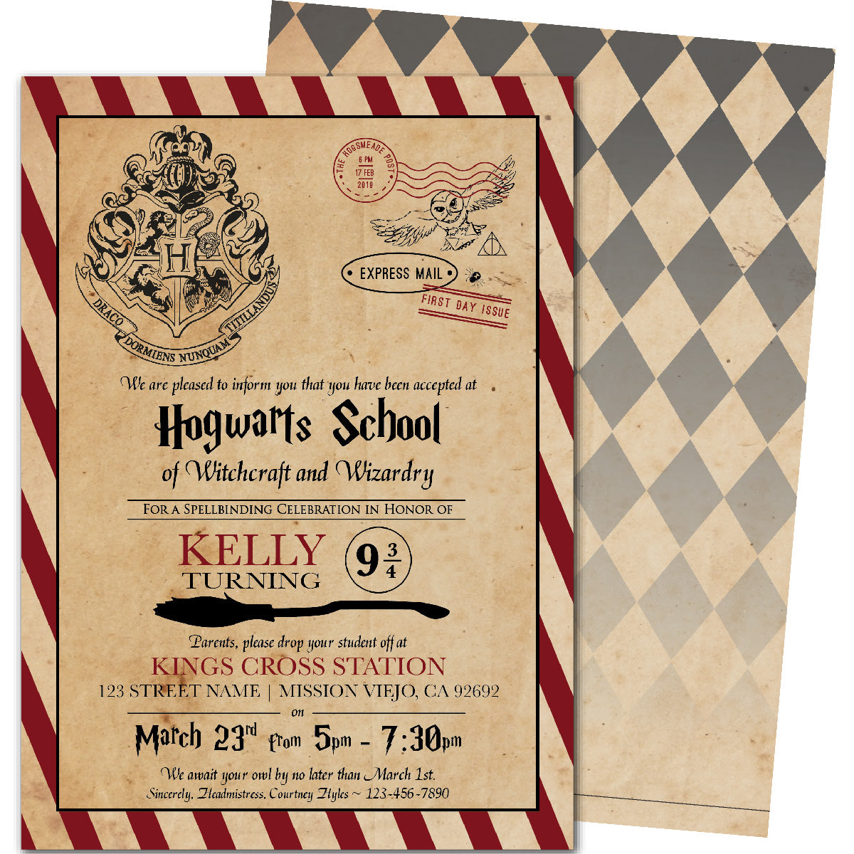 Gryffindor Birthday Invitations