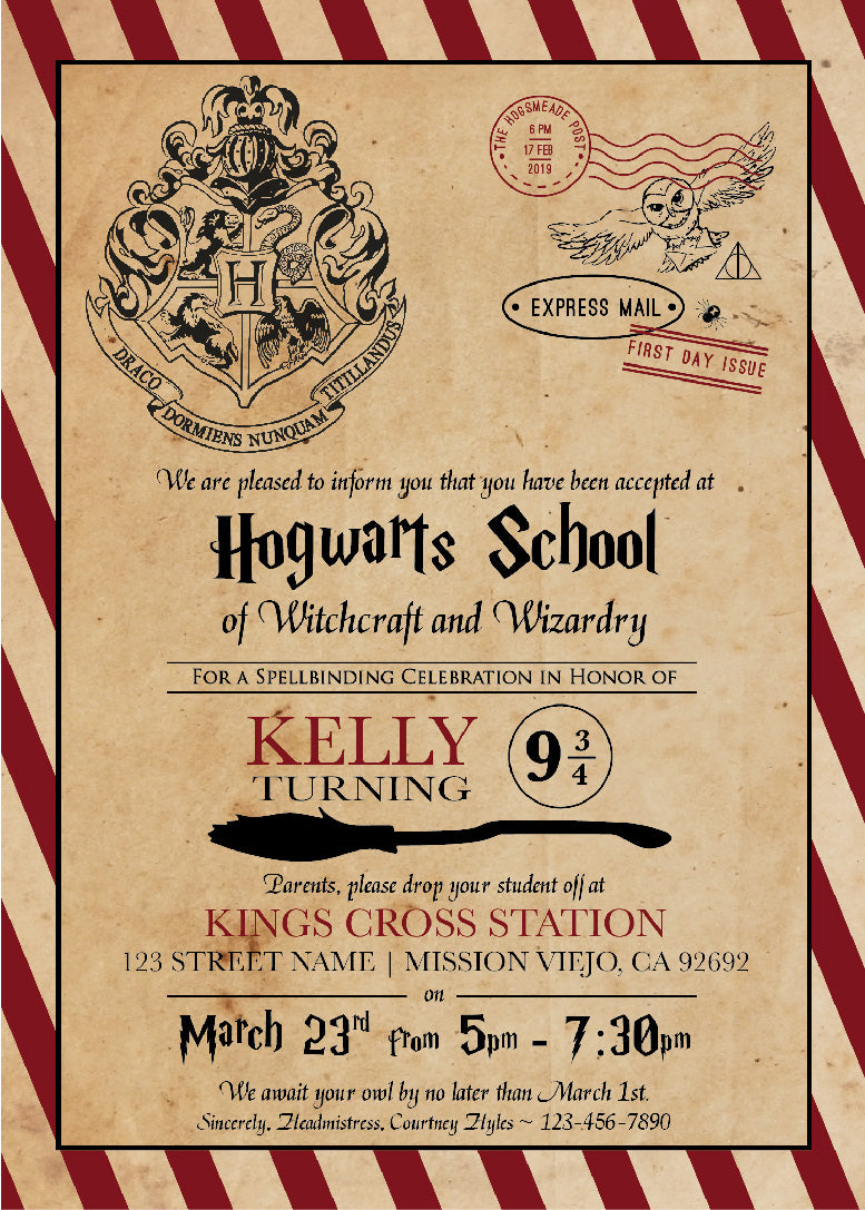 Gryffindor Birthday Invitations