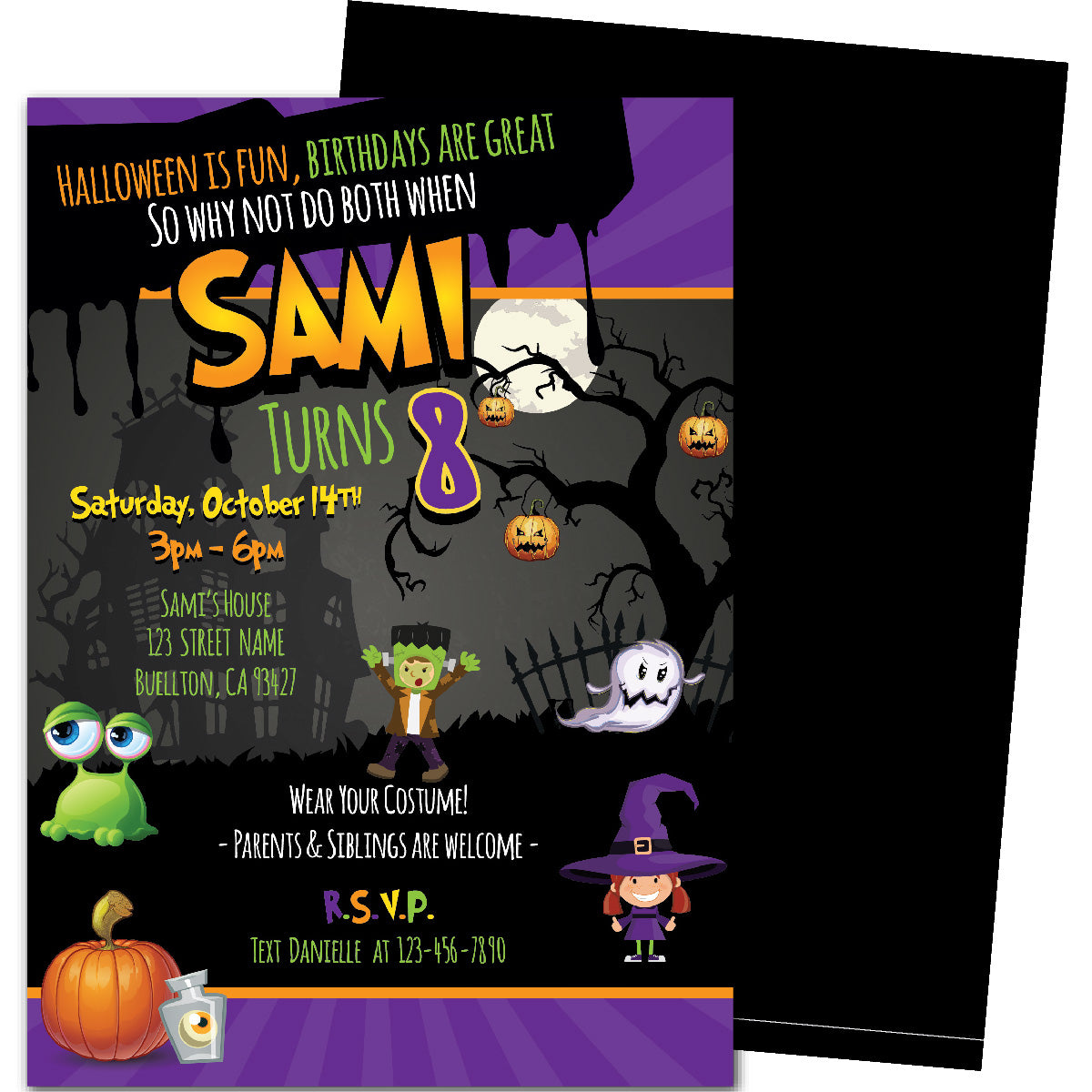 Haunted Halloween Birthday Invitations