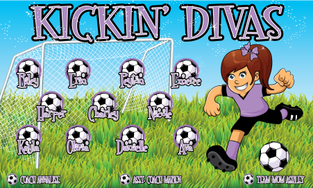 3'x5' Vinyl Banner - Kickin' Divas