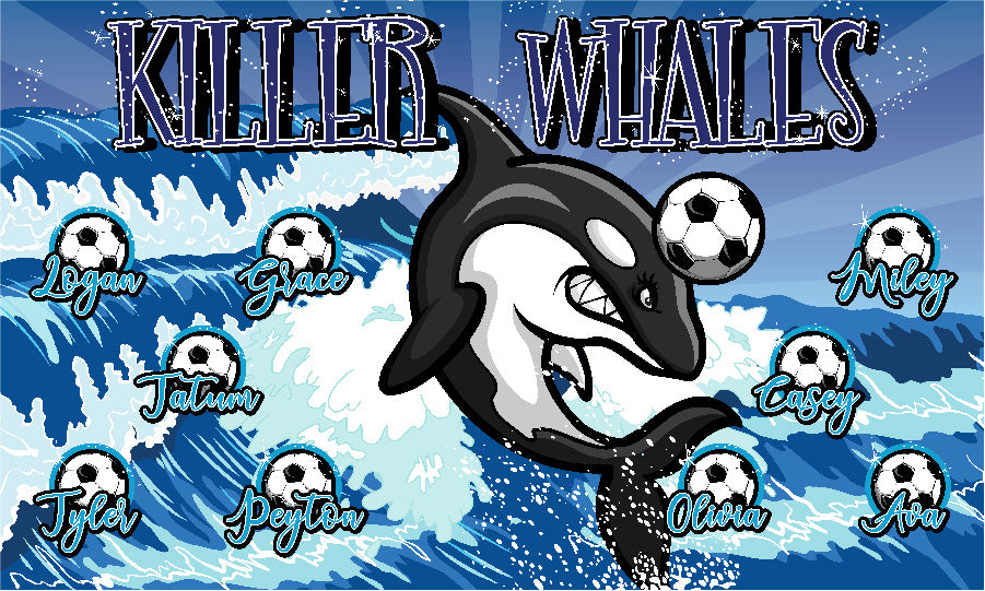 3'x5' Vinyl Banner - Killer Whales