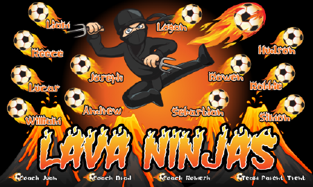 3'x5' Vinyl Banner - Lava Ninjas