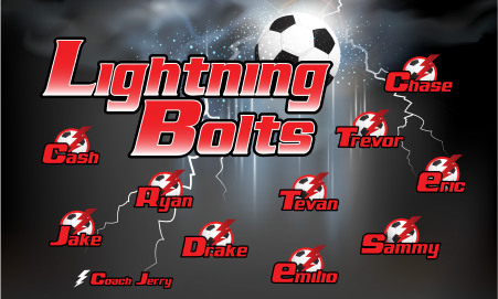 3'x5' Vinyl Banner - Lightning Bolts