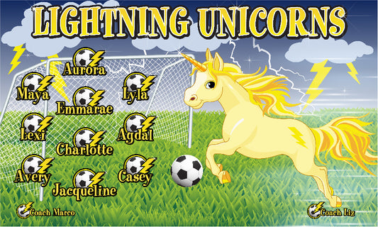 3'x5' Vinyl Banner - Lightning Unicorns