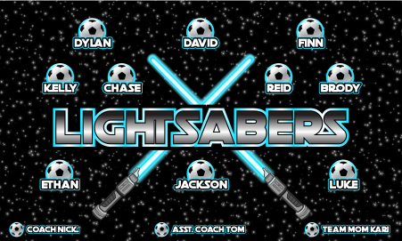 3'x5' Vinyl Banner - Lightsabers