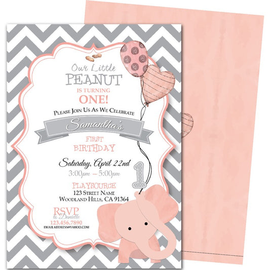 Lil' Elephant Birthday Invitations