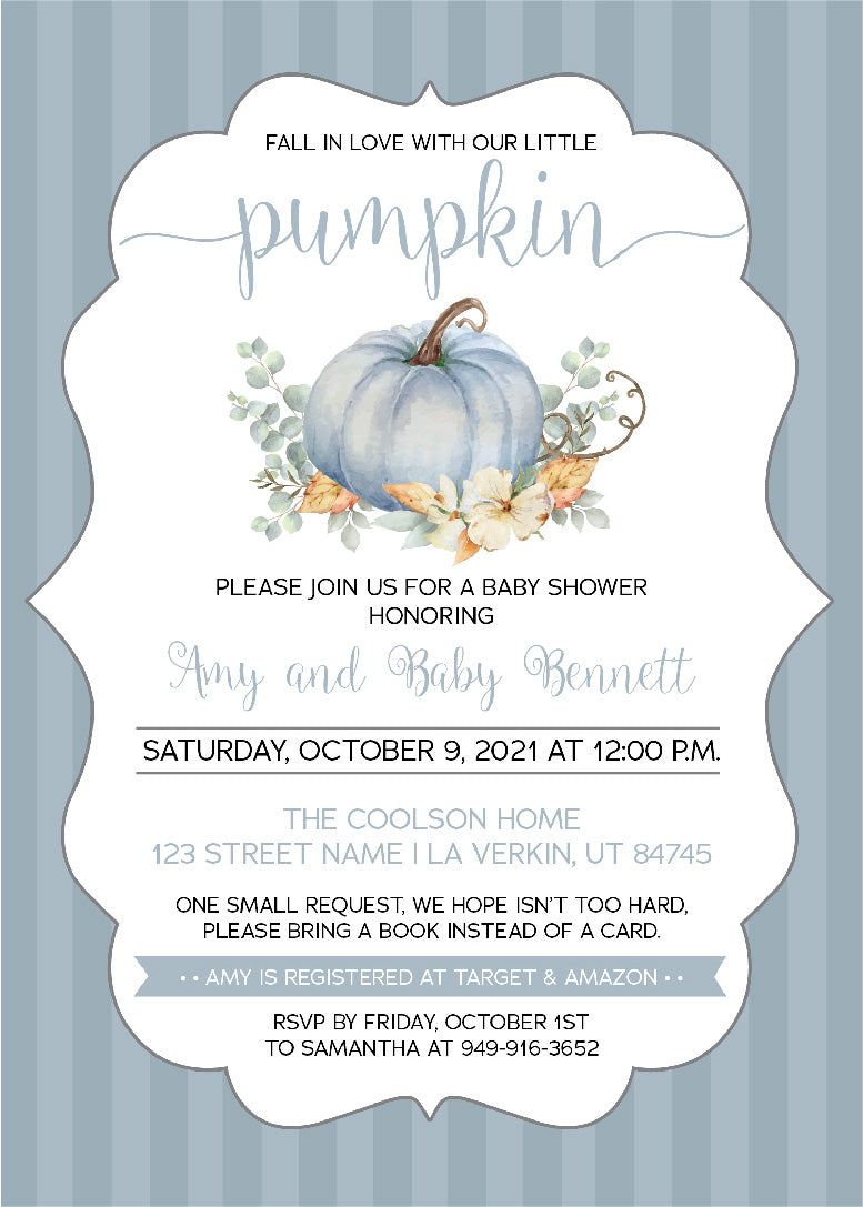 Little Pumpkin Baby Shower Invitation