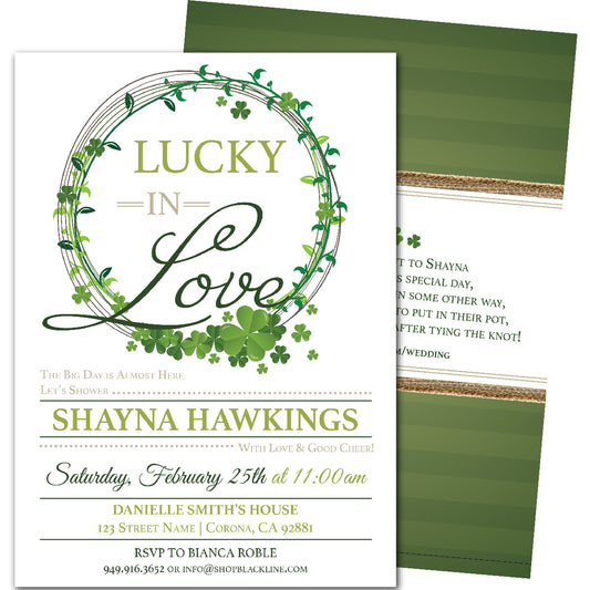 Lucky in Love Bridal Shower Invitations