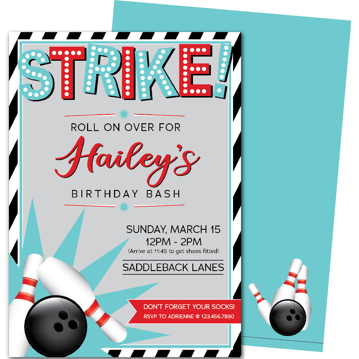 Lucky Strike Birthday Invitations