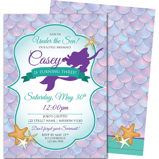 Mermaid Birthday Invitations