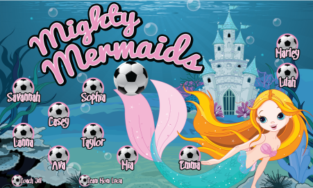 3'x5' Vinyl Banner - Mighty Mermaids