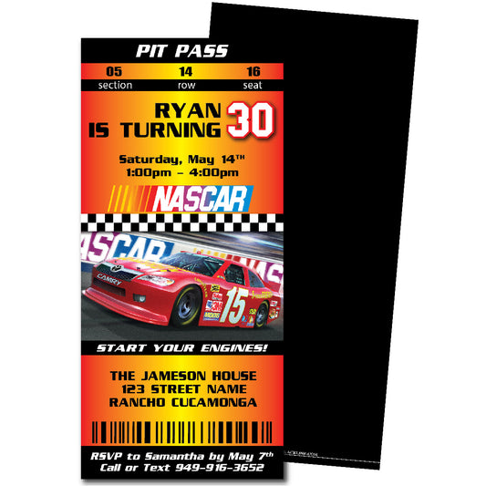 Nascar Birthday Invitations