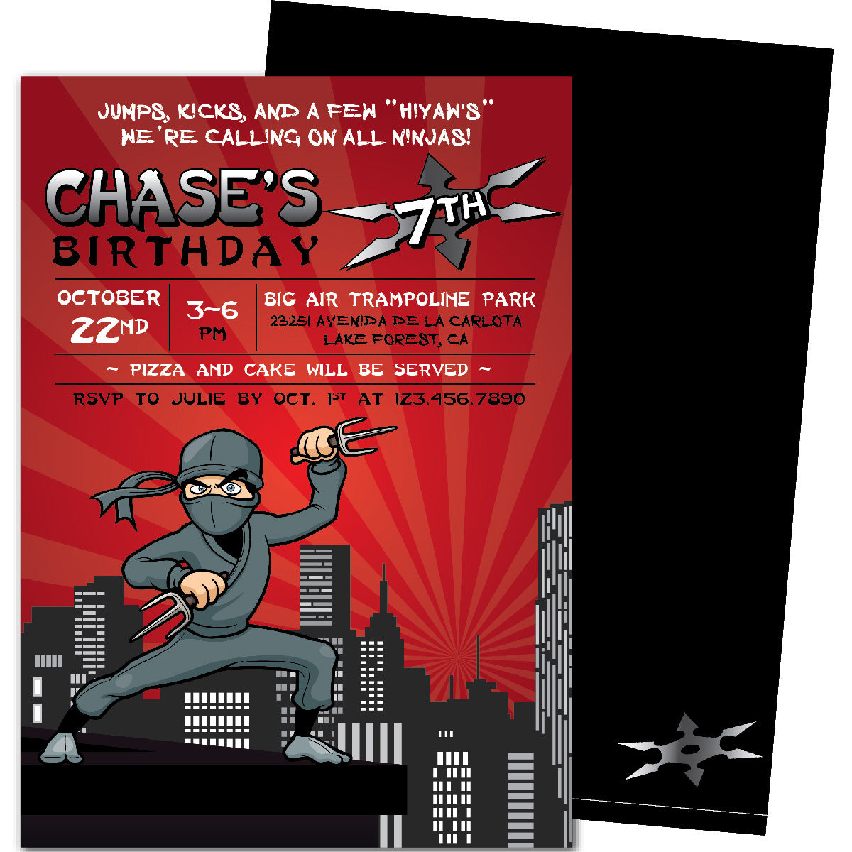 Ninja Birthday Invitations