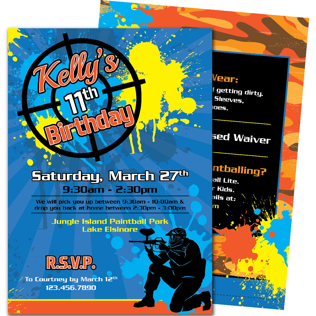 Paintball Birthday Invitations