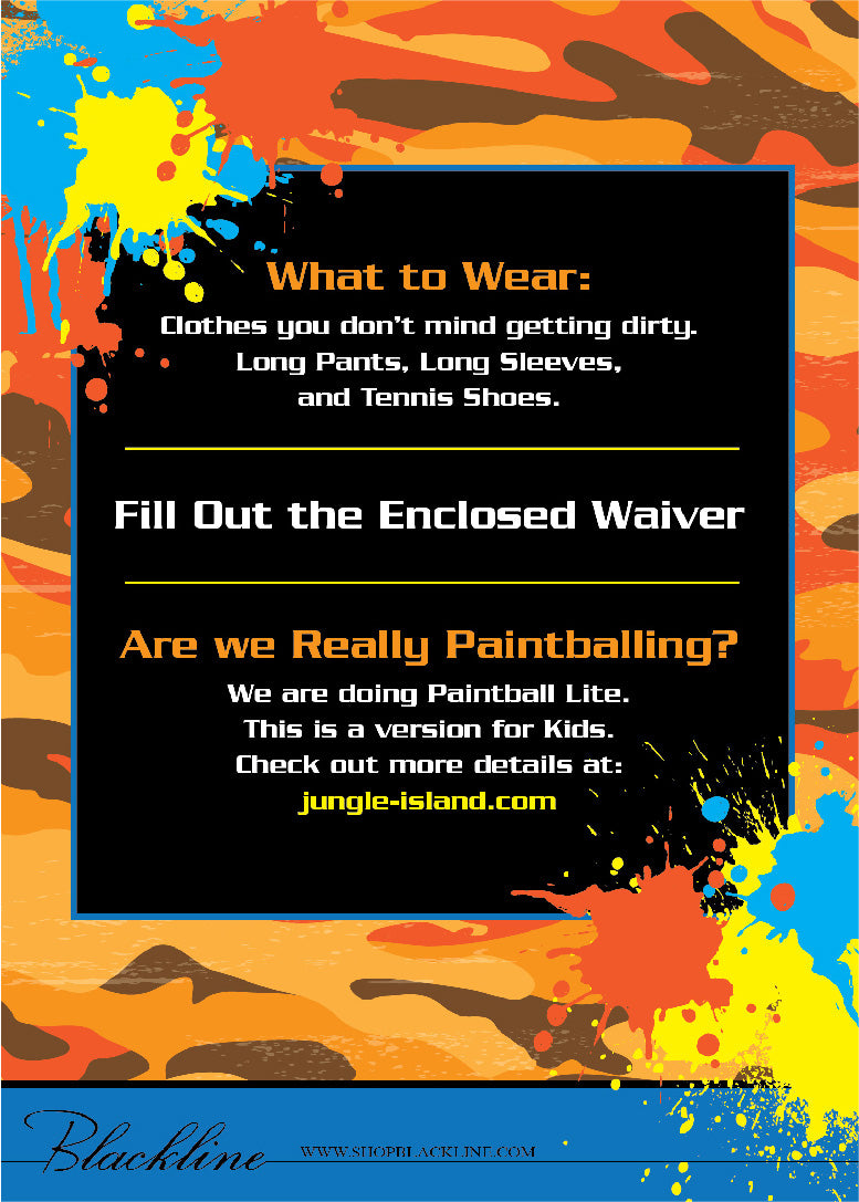 Paintball Birthday Invitations