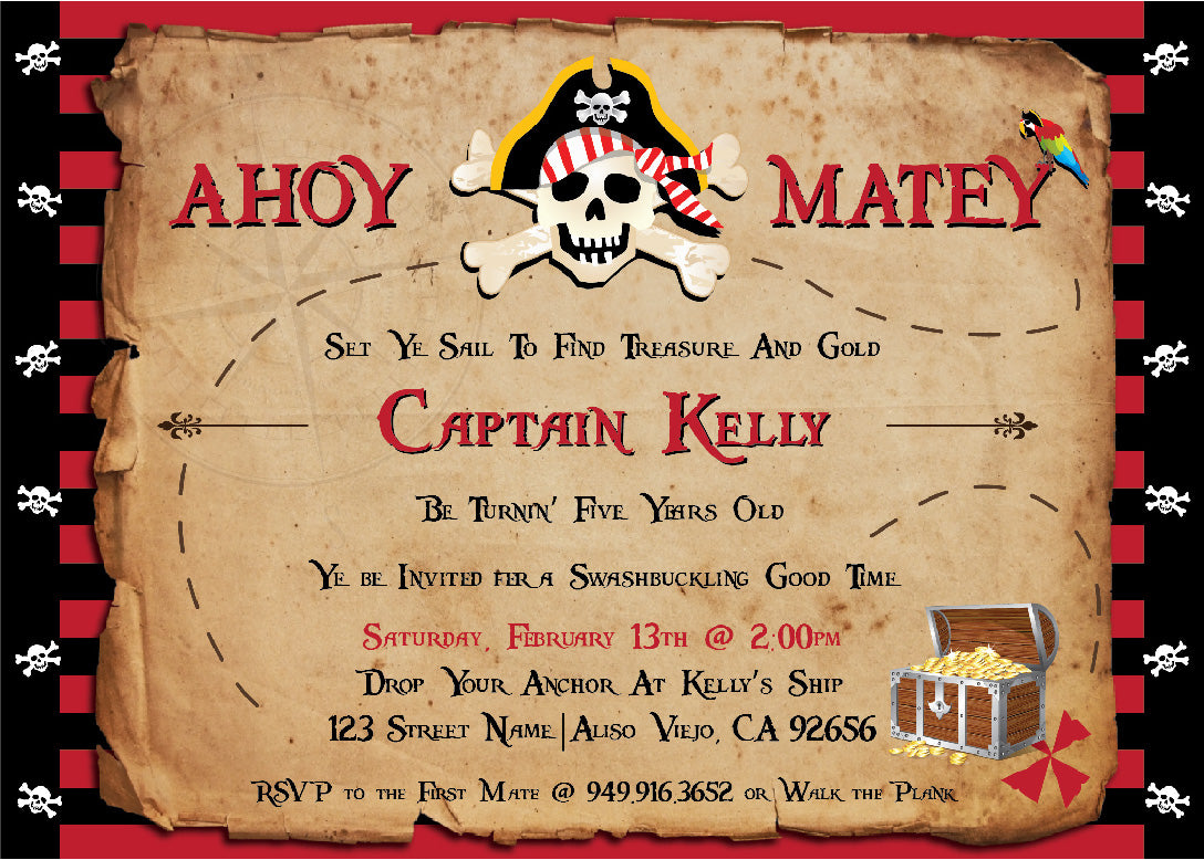 Pirate Birthday Invitations