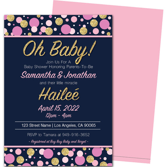Polka Dot Baby, Baby Shower Invitation