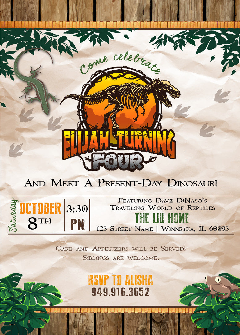 Pre-Historic Birthday Invitations