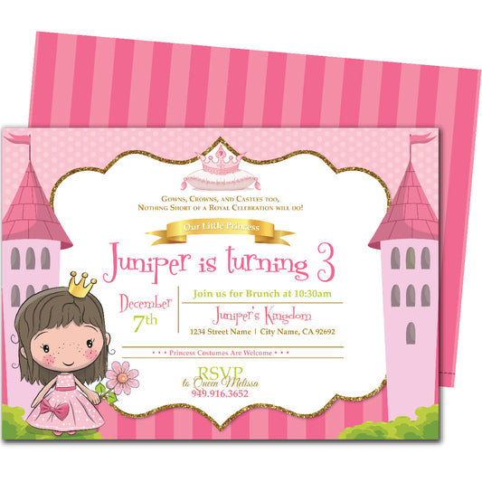 Princess in Pink Birthday Invitations