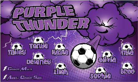 3'x5' Vinyl Banner - Purple Thunder
