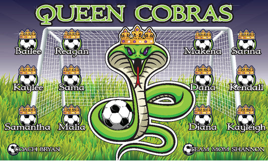 3'x5' Vinyl Banner - Queen Cobras