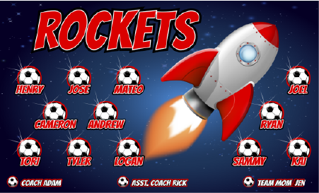 3'x5' Vinyl Banner - Rockets