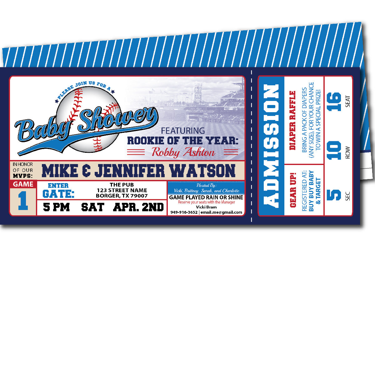 Rookie of the Year Baby Shower Invitation