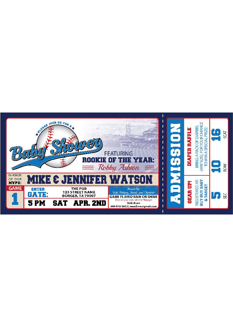 Rookie of the Year Baby Shower Invitation