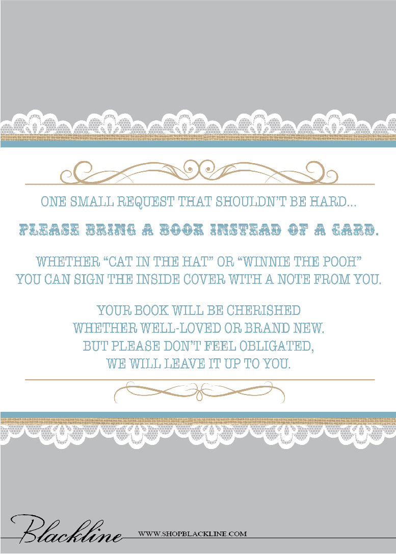 Rustic Blue Baby Shower Invitation