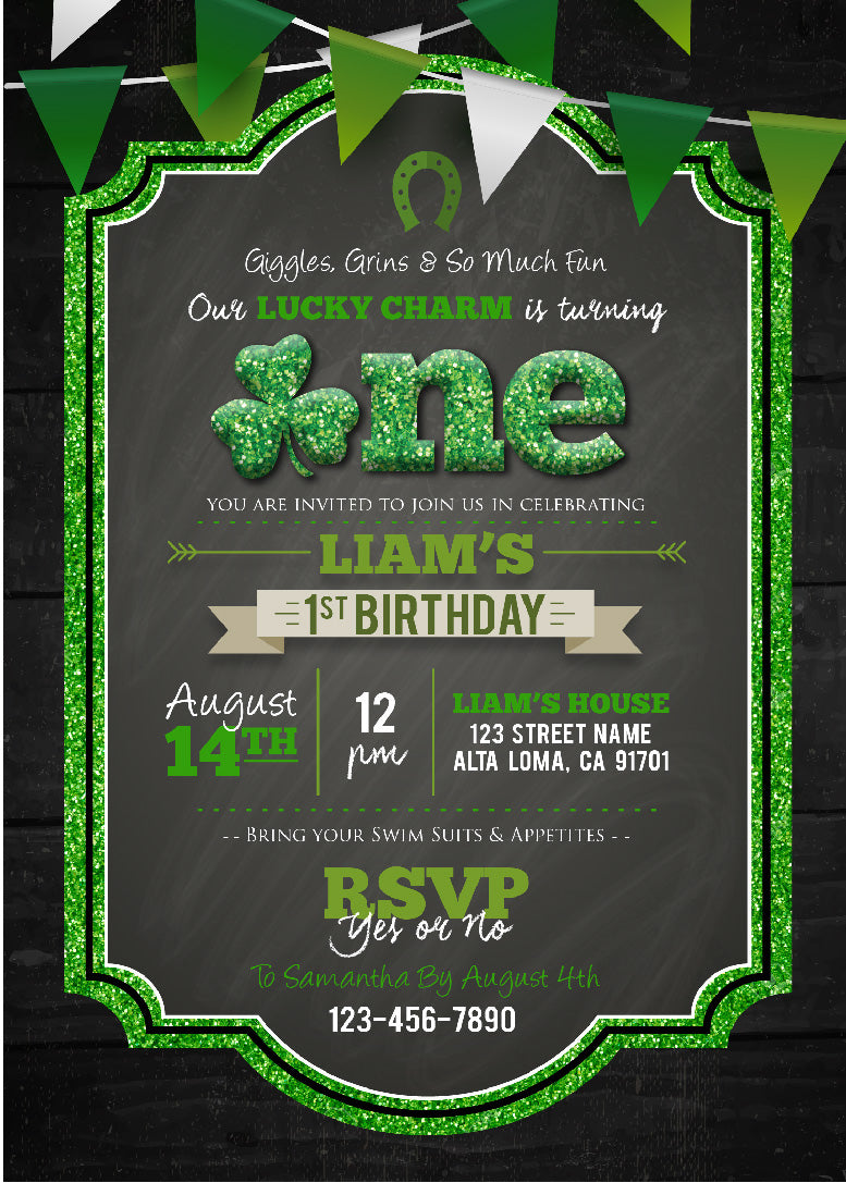 Shamrock Birthday Invitations