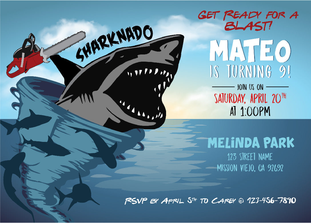 Sharknado Birthday Invitations