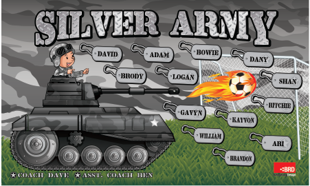 3'x5' Vinyl Banner - Silver Army