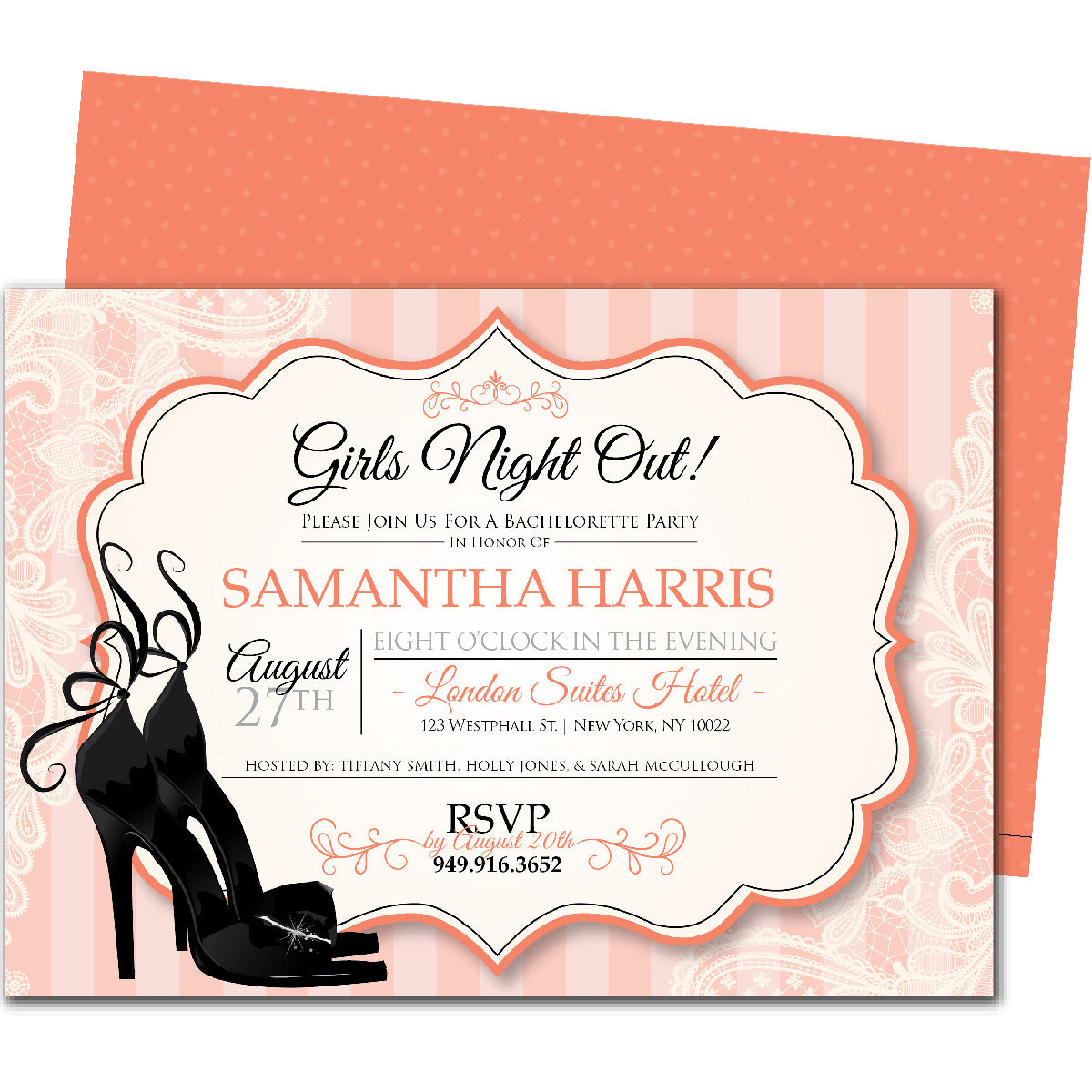 Stiletto Chic Bachelorette Invitations